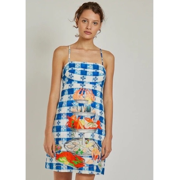 Rachel Antonoff Gwen Seafood Tower Mini Dress Size 4 - Picture 2 of 7